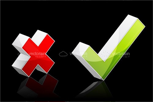 Green Tick and Red Cross Icons